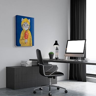 Stupell Home Decor Fisherman Feline Canvas Wall Art