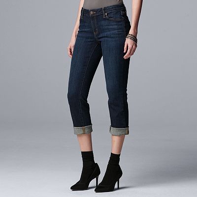 Women's Simply Vera Vera Wang Roll Cuff Capri Jeans