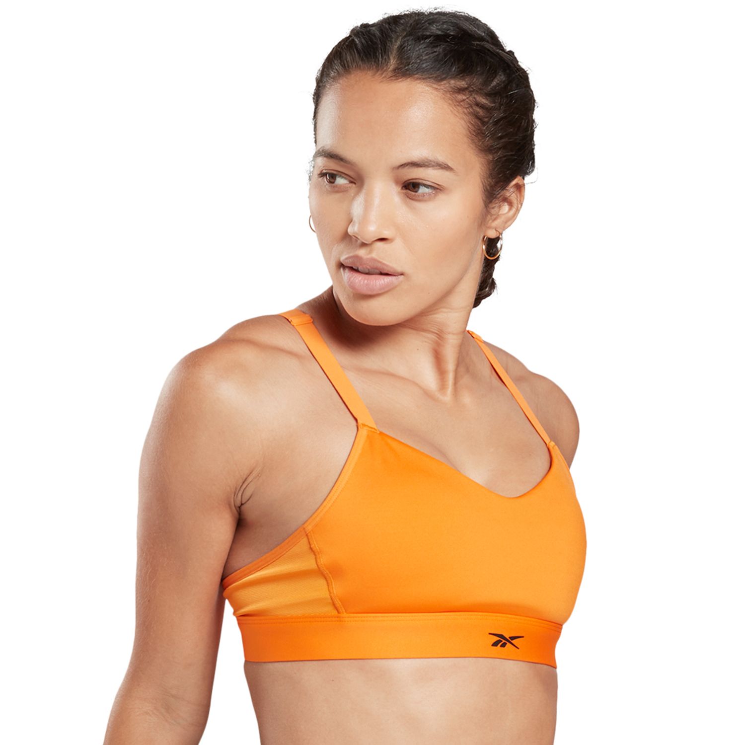 reebok orange sports bra