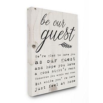 Stupell Home Decor "Be Our Guest" Poem Canvas Wall Art