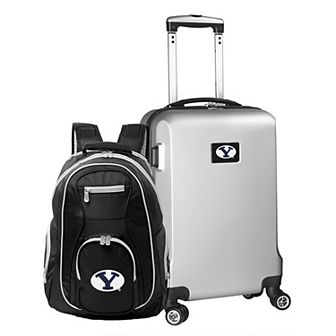 BYU Cougars Deluxe Hardside Spinner Carry-On Luggage & Backpack Set