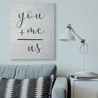 Stupell Home Decor "You Plus Me" Canvas Wall Art