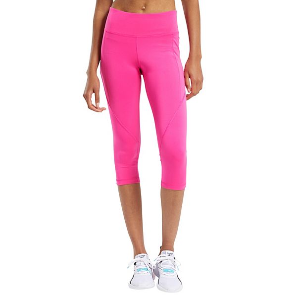TCA Performance Womens Capri Tights Pink 3/4 Soft Touch Quarter Gym Run Sport 