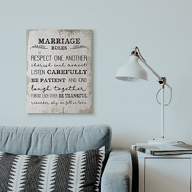 Stupell Home Decor "Marriage Rules" Canvas Wall Art
