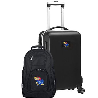 Kansas Jayhawks Deluxe Hardside Spinner Carry-On Luggage & Backpack Set