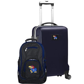 Kansas Jayhawks Deluxe Hardside Spinner Carry-On Luggage & Backpack Set