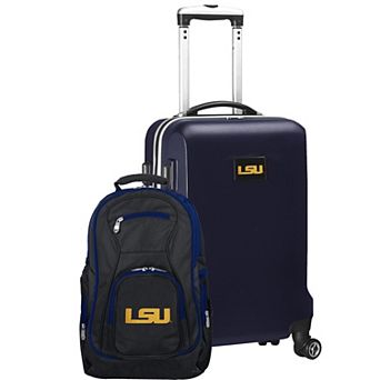 LSU Tigers Deluxe Hardside Spinner Carry-On Luggage & Backpack Set