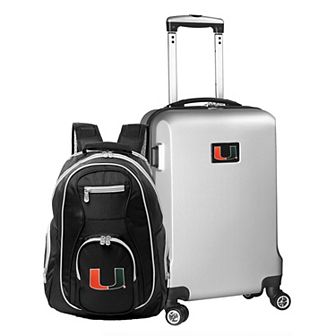 Miami Hurricanes Deluxe Hardside Spinner Carry-On Luggage & Backpack Set