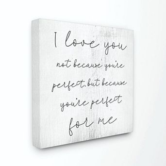 Stupell Home Decor Love's Not Perfect Canvas Wall Art
