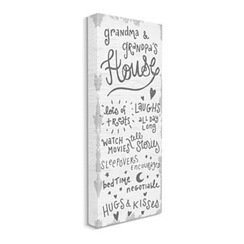Stupell Home Decor Grandparent's House Word Design Canvas Wall Art