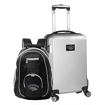 Nevada Wolf Pack Deluxe Hardside Spinner Carry-On Luggage & Backpack Set