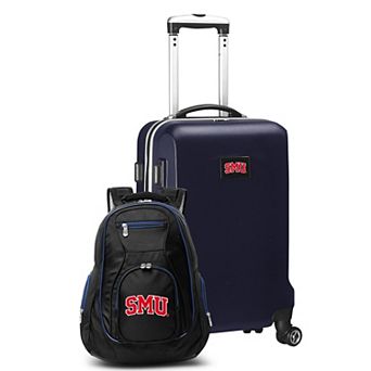 SMU Mustangs Deluxe Hardside Spinner Carry-On Luggage & Backpack Set