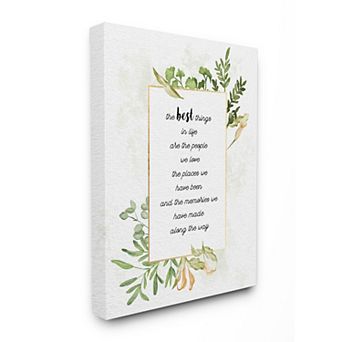 Stupell Home Decor "The Best Things" Watercolor Canvas Wall Art