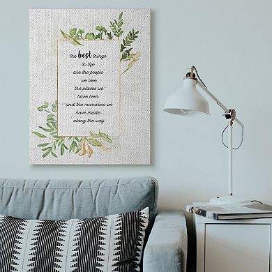 Stupell Home Decor "The Best Things" Watercolor Canvas Wall Art
