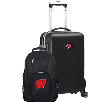 Wisconsin Badgers Deluxe Hardside Spinner Carry-On Luggage & Backpack Set