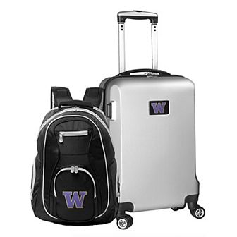 Washington Huskies Deluxe Hardside Spinner Carry-On Luggage & Backpack Set