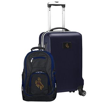 Wyoming Cowboys Deluxe Hardside Spinner Carry-On Luggage & Backpack Set