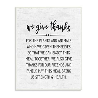 Stupell Home Decor "We Give Thanks" Subtle Birch Wall Art