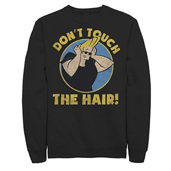Men's CN Johnny Bravo Don't Touch The Hair Badge Pullover Fleece