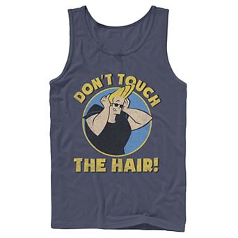 Men's CN Johnny Bravo Don't Touch The Hair Badge Graphic Tank Top