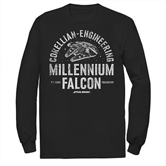Men's Star Wars Millennium Falcon Corellian Engineering Freighter Long Sleeve Tee