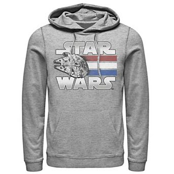 Men's Star Wars Red White Blue Stripes Falcon Hoodie