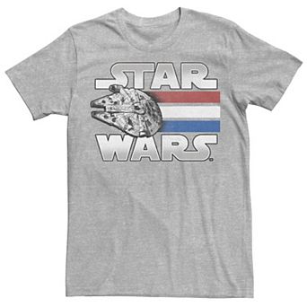 Men's Star Wars Red White Blue Stripes Falcon Tee