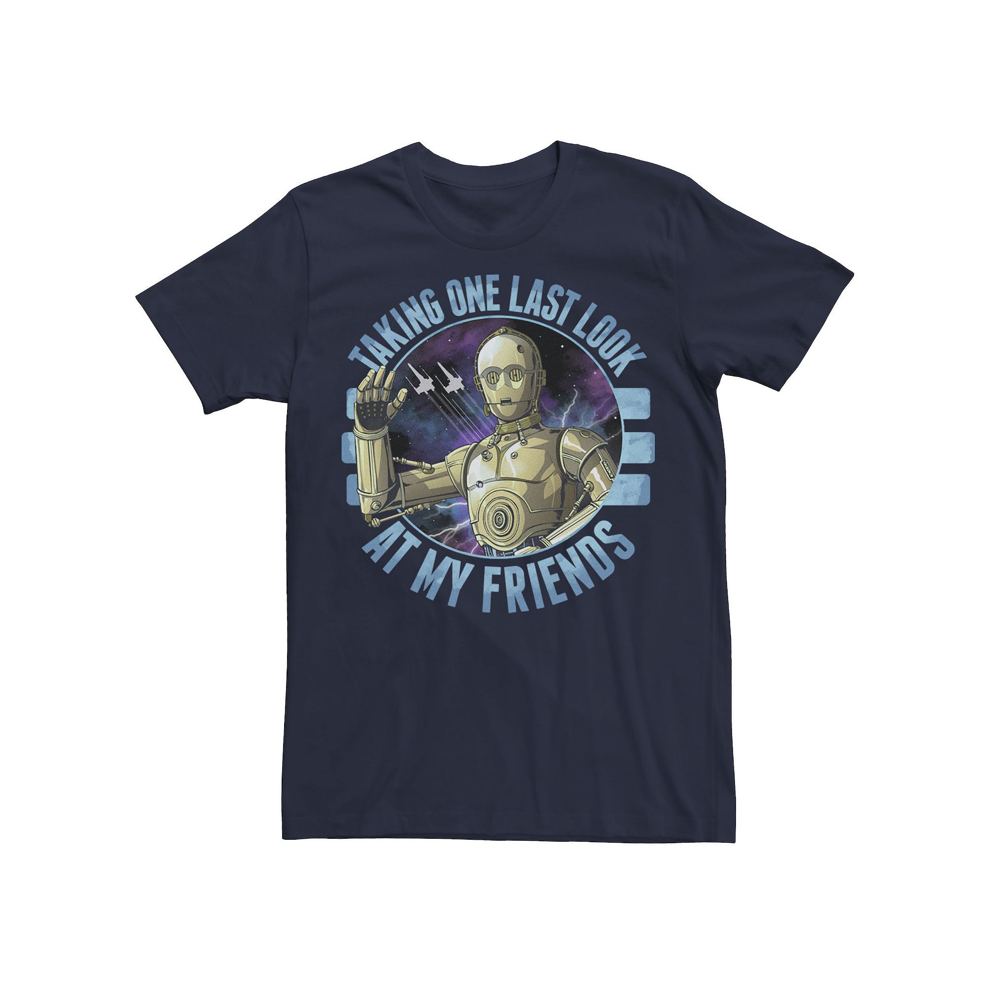Mens Star Wars: The Rise Of Skywalker C-3PO Taking One Last Look Tee, Size