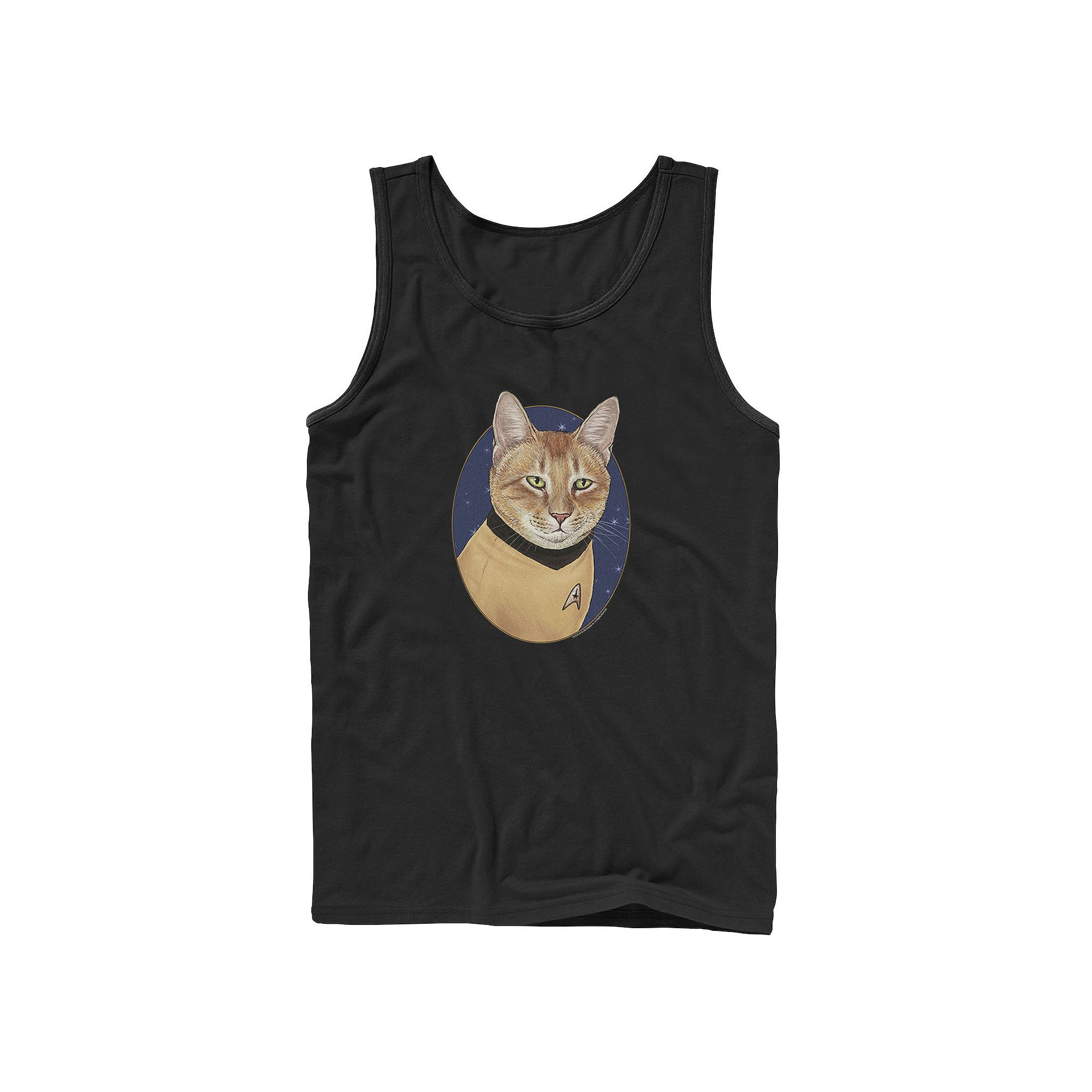 Mens Star Trek Original Series Cat Captain Kirk Tank Top, Size: Large, Bla