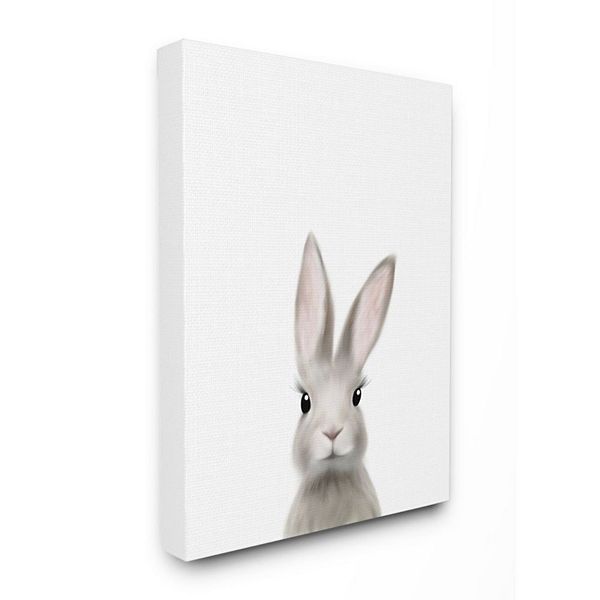 Stupell Home Decor 'Baby Bunny Animal Kids Painting' Stretched Canvas ...