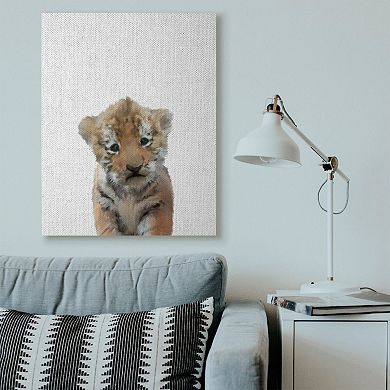Stupell Home Decor 'Baby Tiger Animal Kids Painting' Framed Giclee Texturized Art