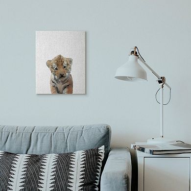 Stupell Home Decor 'Baby Tiger Animal Kids Painting' Framed Giclee Texturized Art