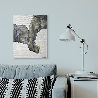 Stupell Home Decor 'Cute Baby Elephant Family Animal Watercolor Painting' Wall Plaque Art