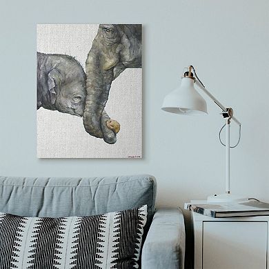Stupell Home Decor 'Cute Baby Elephant Family Animal Watercolor Painting' Wall Plaque Art