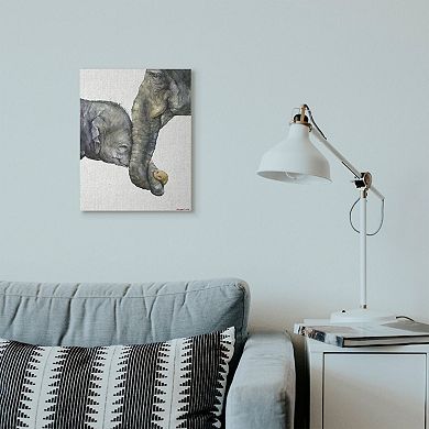 Stupell Home Decor 'Cute Baby Elephant Family Animal Watercolor Painting' Wall Plaque Art