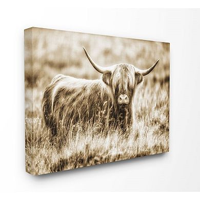 Stupell Home Decor 'Vintage Cow In Pasture Animal Photo' Canvas Art