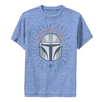 Boys 8-20 Star Wars The Mandalorian Helmet Cartoon Performance Graphic Tee