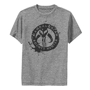 Boys 8-20 Star Wars The Mandalorian Paint Splatter Emblem Performance Graphic Tee