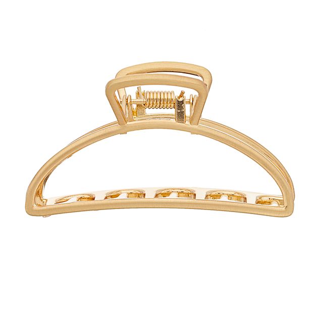 Gold Tone Metal Interlocking Claw Hair Clip - approximately (714262)