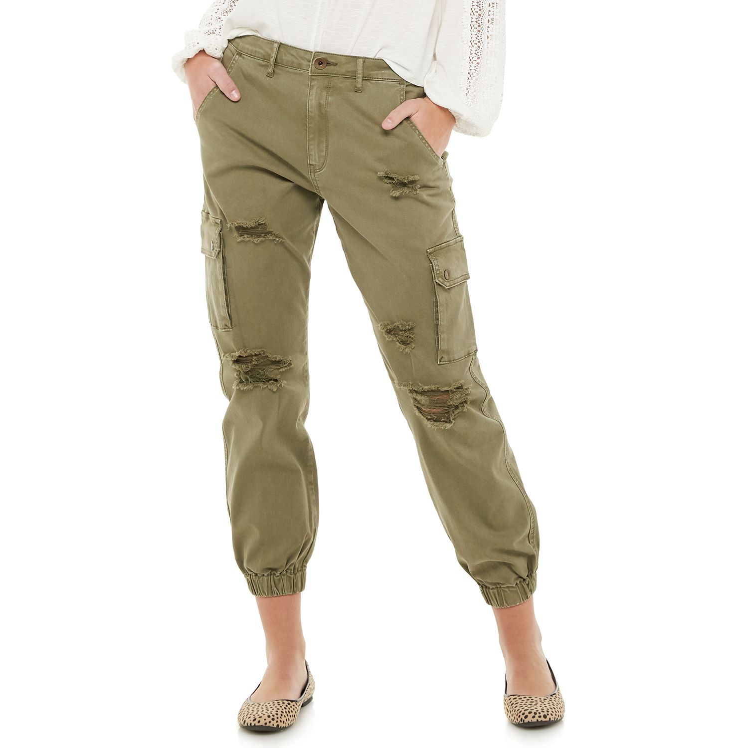 khaki cargo pants for juniors