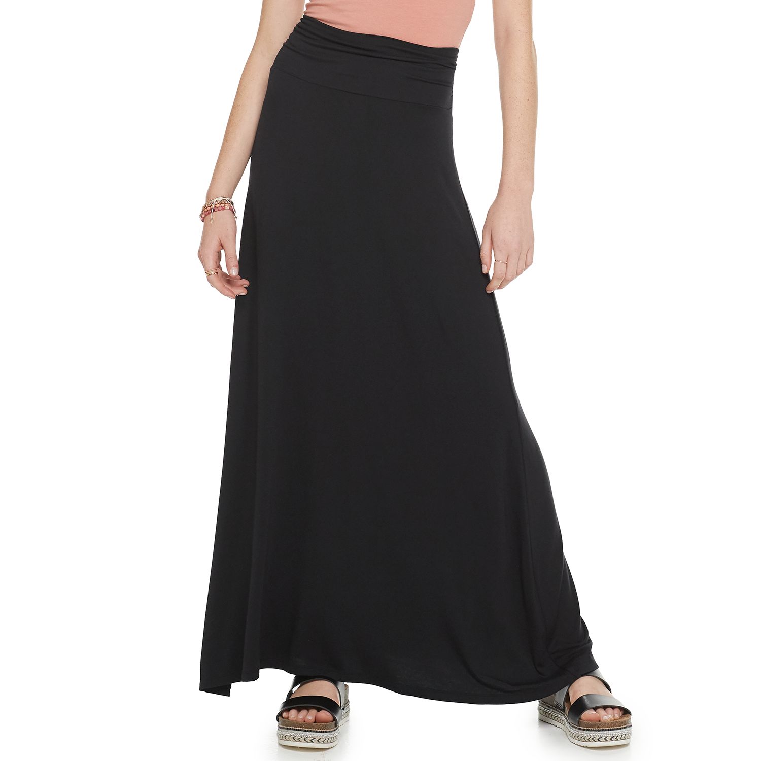 kohls long black skirt