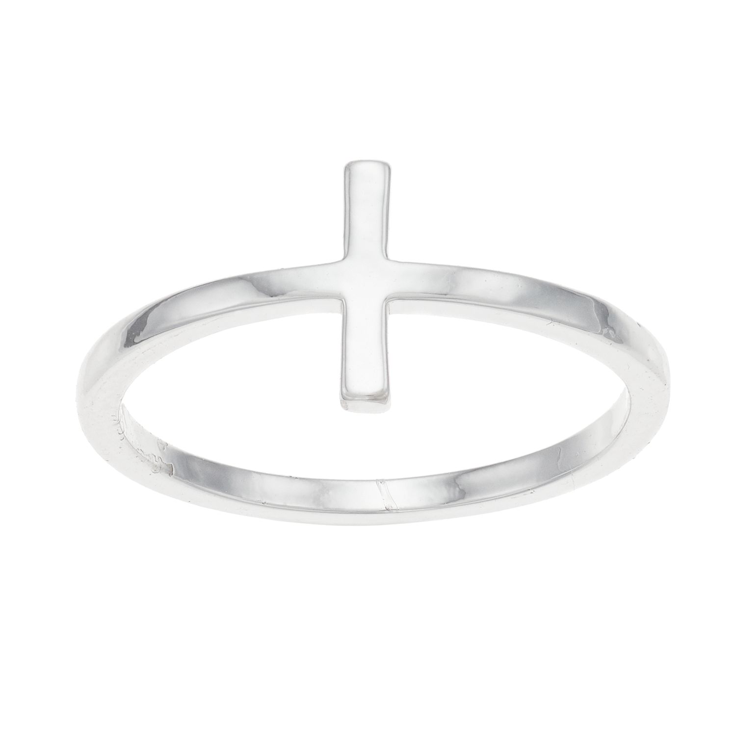 Image for LC Lauren Conrad Silver Tone Sideways Cross Ring at Kohl's.