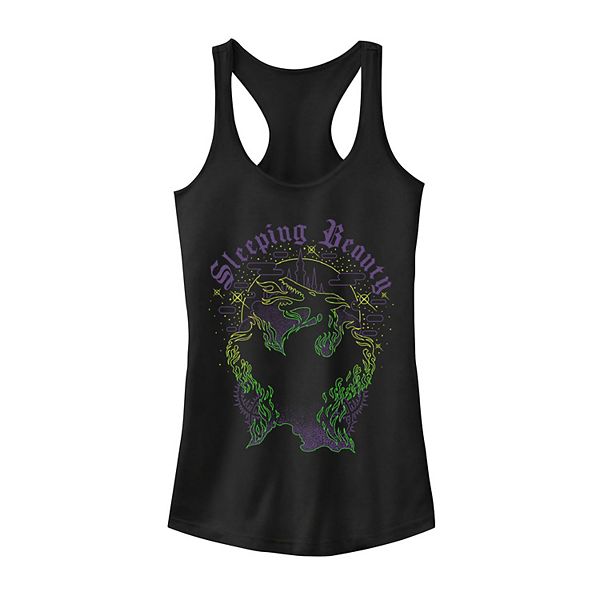 Juniors' Disney's Sleeping Beauty Maleficent Green Flames Tank Top