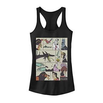 Disney's Villains Portrait Grid Poster Juniors' Tank Top