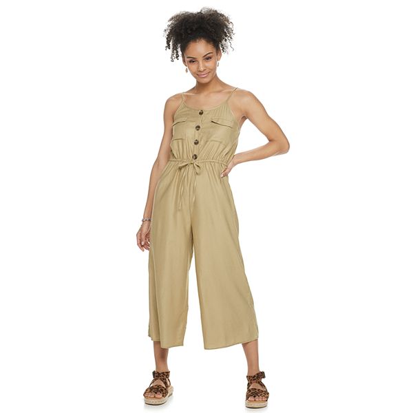 Juniors' SO® Button-Front Jumpsuit