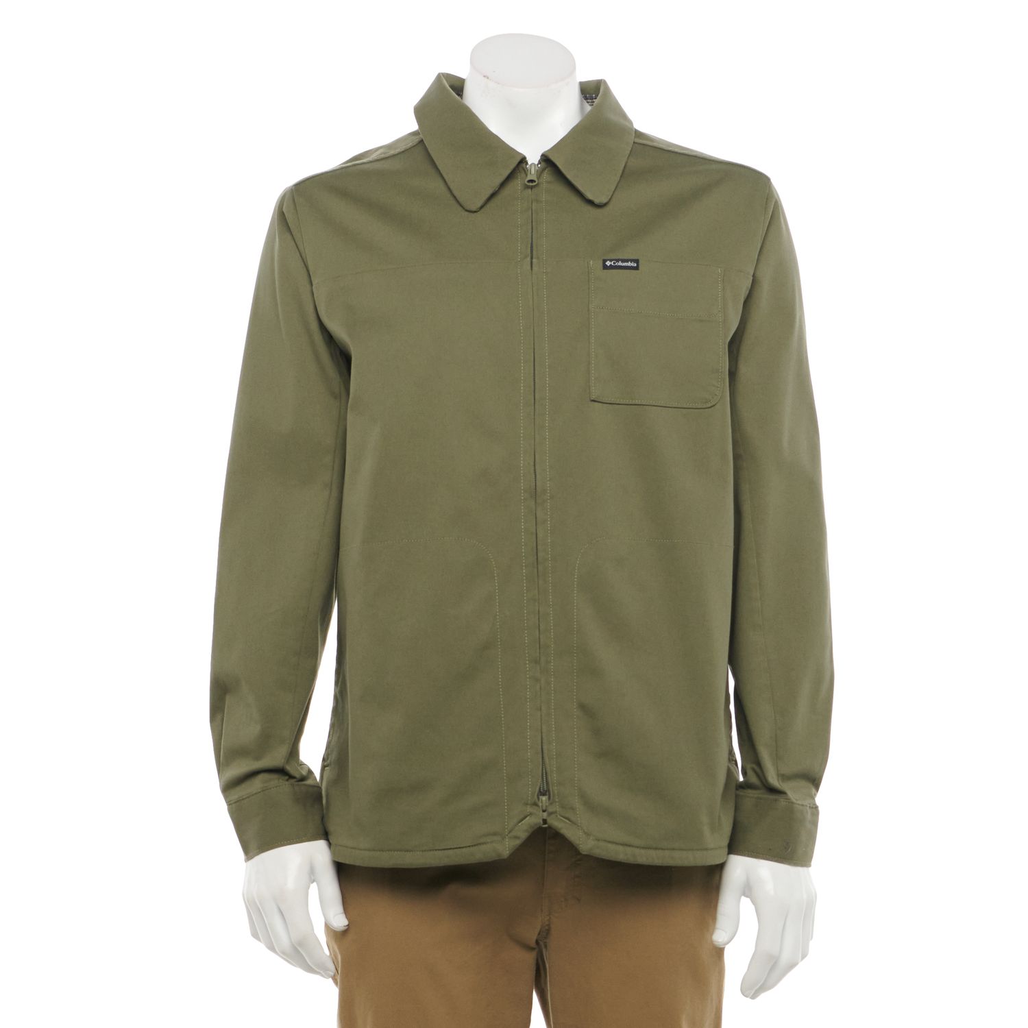 mens full zip front shirts
