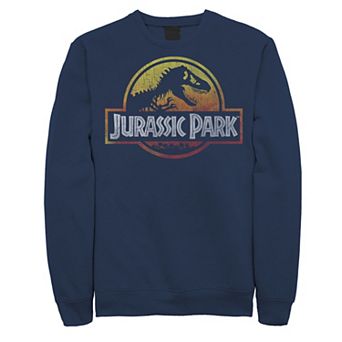 Men's Jurassic Park Deep Red Fire Colors Logo Pullover Fleece