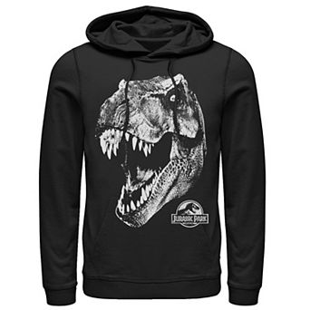 Men's Jurassic Park T-Rex White Head Roaring Pullover Hoodie