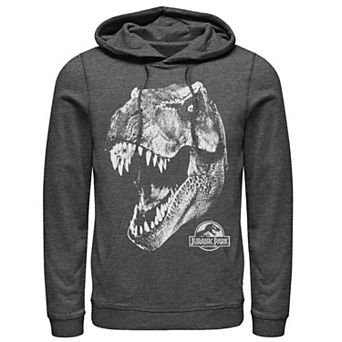 Men's Jurassic Park T-Rex White Head Roaring Pullover Hoodie