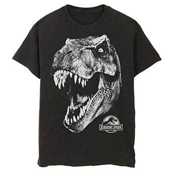 Men's Jurassic Park T-Rex White Head Roaring Tee